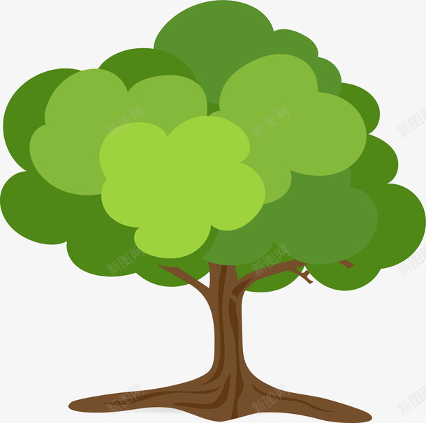 小清新绿色大树png免抠素材_88icon https://88icon.com 唯美大树 小清新大树 棕色树干 水彩 简约大树 绿色大树