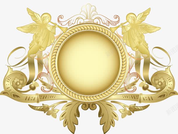 金色欧式复古纹样png免抠素材_88icon https://88icon.com 复古 标签 欧式 矢量素材 纹样