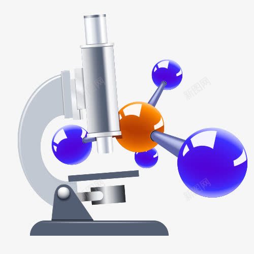 放大镜和分子png免抠素材_88icon https://88icon.com 卡通 美图