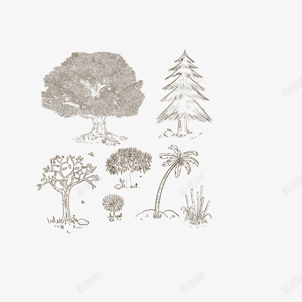 浅灰色森林树木矢量图eps免抠素材_88icon https://88icon.com 树木 森林 浅灰色树木 矢量树木 矢量图