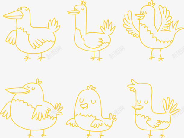 描线呆萌小鸟矢量图eps免抠素材_88icon https://88icon.com 呆萌小鸟 小鸟 描线小鸟 矢量图