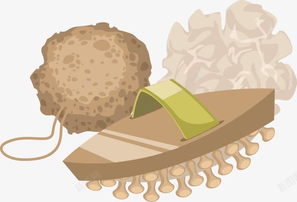 手绘洗浴工具png免抠素材_88icon https://88icon.com 手绘 搓澡 洗浴工具