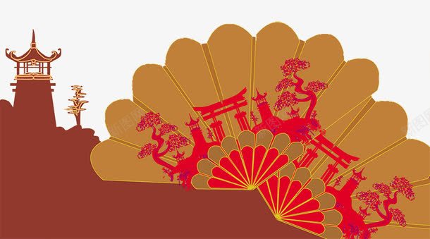 中国风寺庙装饰插图png免抠素材_88icon https://88icon.com 中国风 中国风寺庙 古典建筑 宫殿 寺庙 红色装饰图