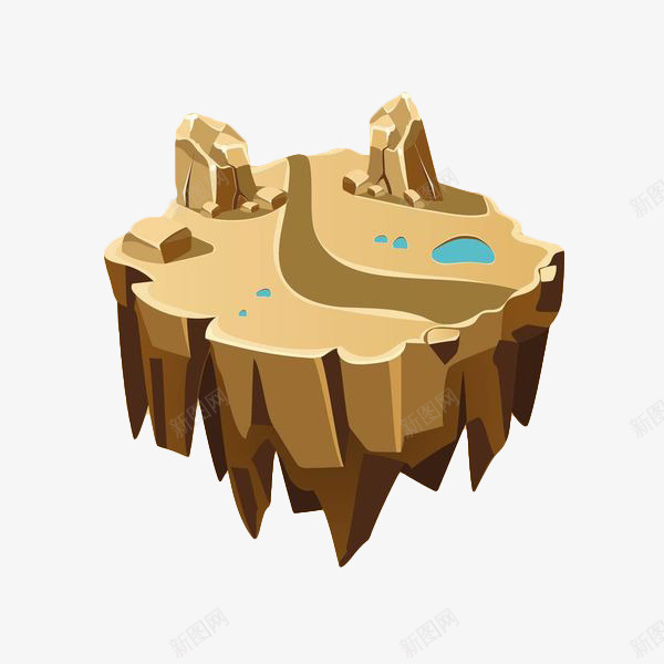 手绘黄色漂浮石山png免抠素材_88icon https://88icon.com 地貌 山石 手绘 水洼 漂浮 漂浮山 矢量手绘 石山 黄色手绘