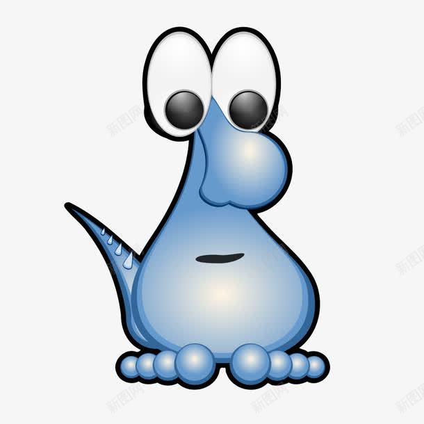 蓝色卡通大眼睛怪动物png免抠素材_88icon https://88icon.com 动物 卡通蓝色 眼睛 蓝色