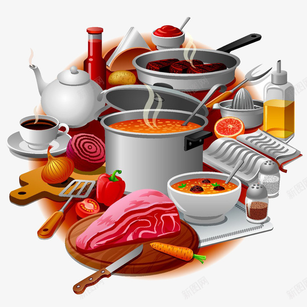 一些食材和厨具png免抠素材_88icon https://88icon.com 卡通 厨具 食材