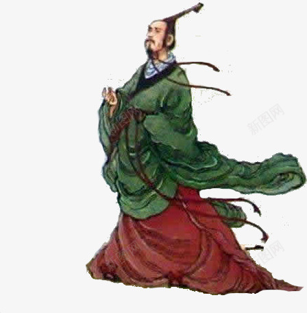 屈原手绘png免抠素材_88icon https://88icon.com 中国风 免扣 屈原 手绘