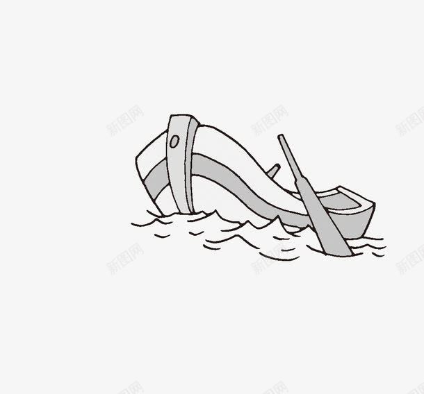 简笔手绘轮船png免抠素材_88icon https://88icon.com 交通工具 简笔手绘 轮船 黑白