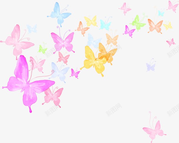彩蝶唯美浪漫海报背景png免抠素材_88icon https://88icon.com 彩蝶 浪漫 海报 背景