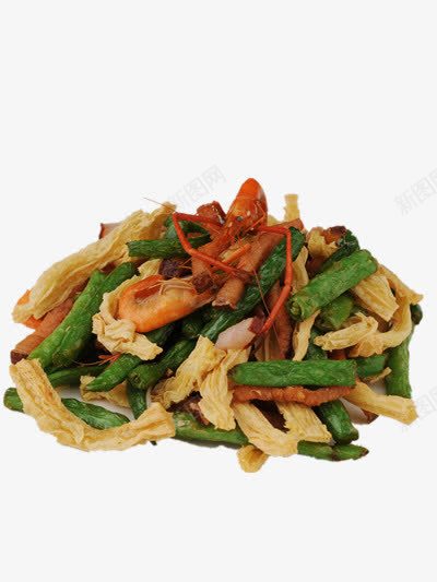 腐竹炒虾和豆角png免抠素材_88icon https://88icon.com 健康美味 腐竹