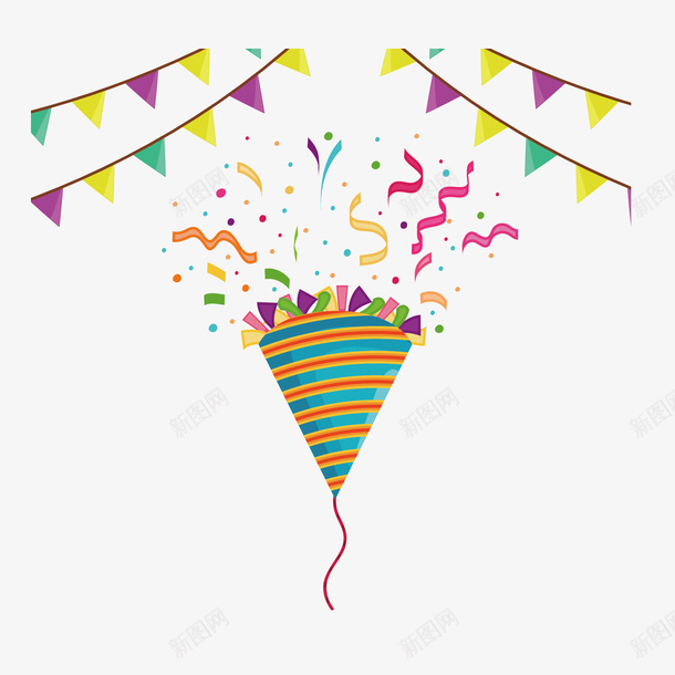 生日帽子和彩带矢量图eps免抠素材_88icon https://88icon.com 帽子 彩带 快乐 生日 矢量图
