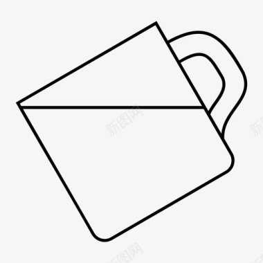 倾斜的玻璃咖啡杯子图标图标icon 倾斜的玻璃咖啡杯子图标图标