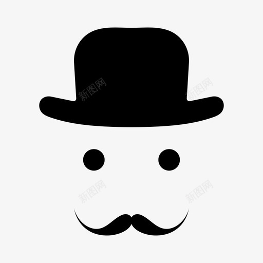 绅士帽子胡子图标svg_88icon https://88icon.com 帽子 绅士 胡子