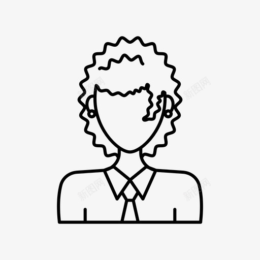 卷发女头像卷发图标svg_88icon https://88icon.com 卷发 卷发女 头像 头像女 妹妹 用户