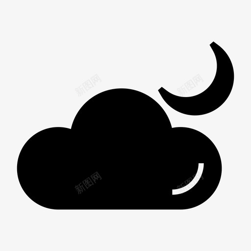 多云夜间下雨图标svg_88icon https://88icon.com 下雨 多云 夜间 天气 睡眠 网页设计和用户界面