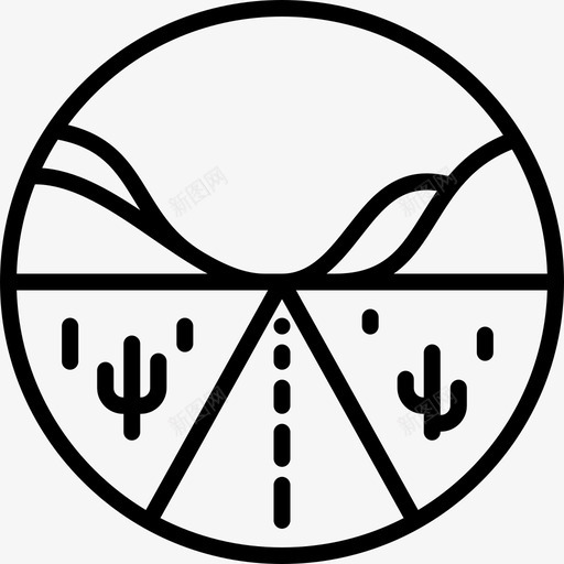 沙漠公路圆形景观线形图标svg_88icon https://88icon.com 圆形景观 沙漠公路 线形