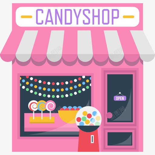 糖果店食品建筑系列图标svg_88icon https://88icon.com 建筑系列 糖果店 食品