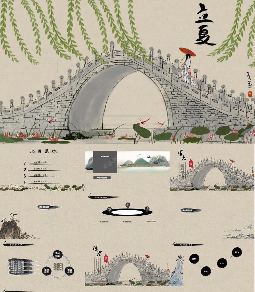 中国风清新立夏节气活动主题PPT模板_88icon https://88icon.com 中国 主题 国风 活动 清新 立夏 节气