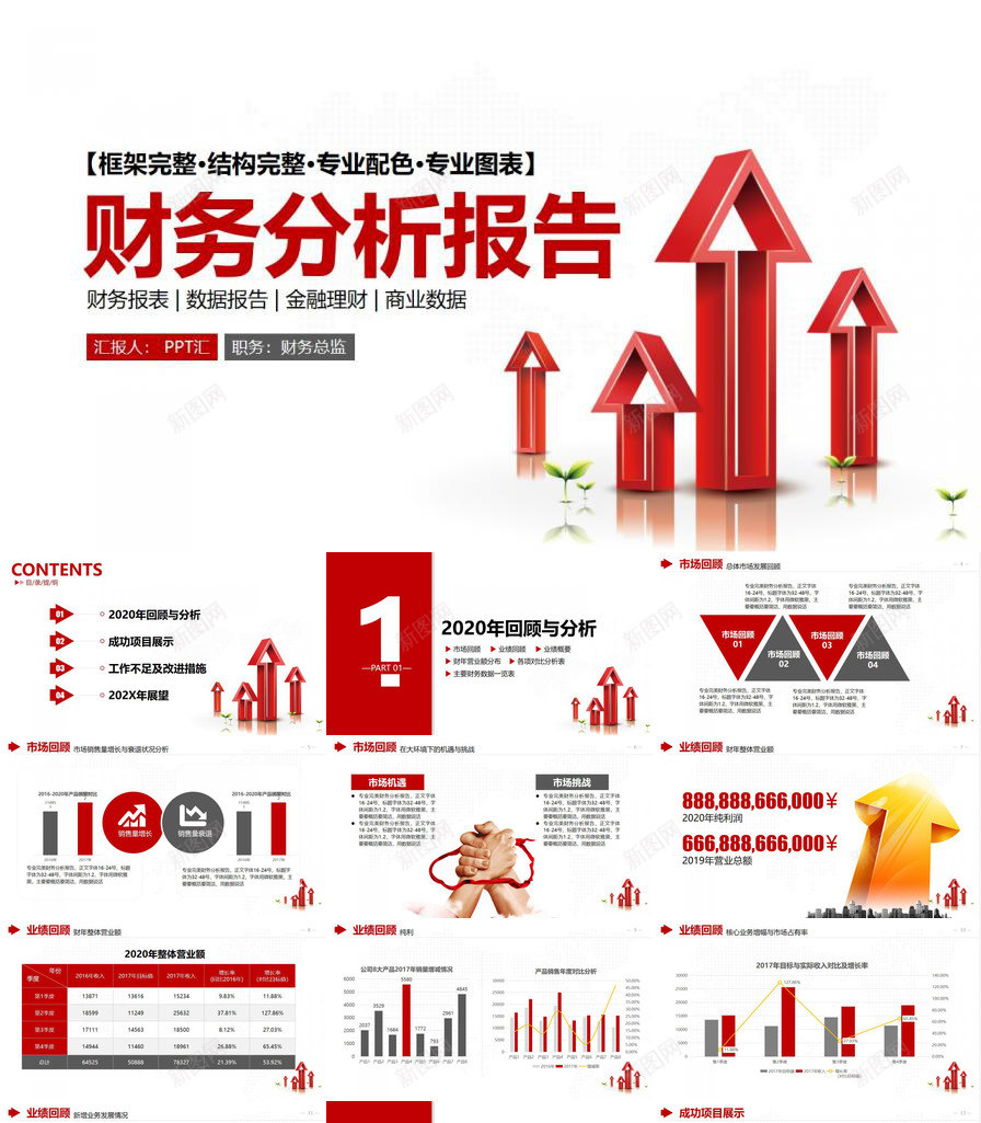 金融财务分析报告财务报表PPT模板_88icon https://88icon.com 分析报告 报表 财务 金融