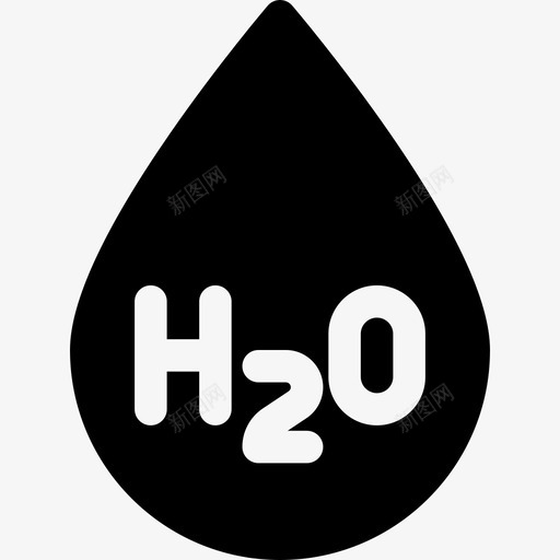 H2o化学30填充图标svg_88icon https://88icon.com H2o 化学30 填充