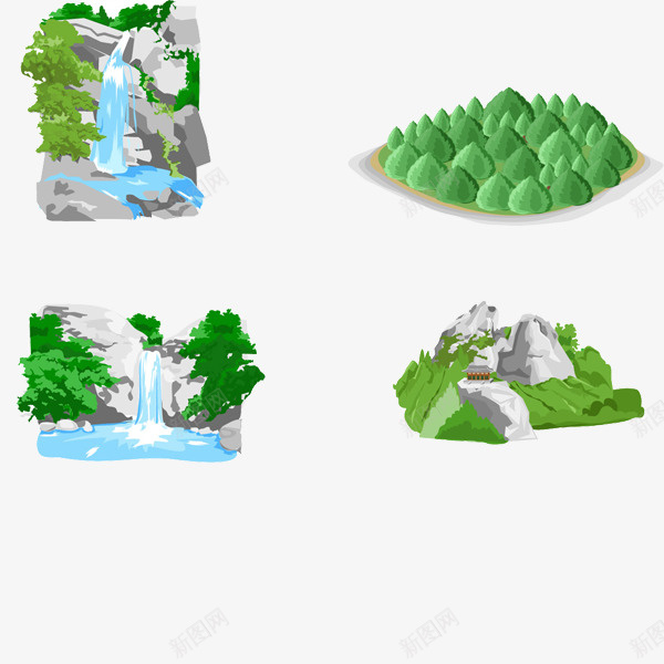 卡通瀑布png免抠素材_88icon https://88icon.com 元素 卡通瀑布 手绘 水 瀑布