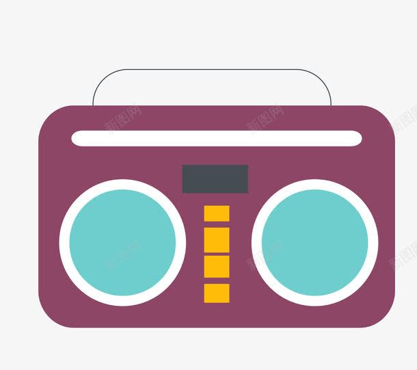 紫色录音机png免抠素材_88icon https://88icon.com 卡通 录音机 手绘 简图