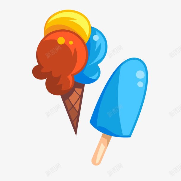 夏季卡通冰淇淋冰棒png免抠素材_88icon https://88icon.com 卡通冰棍 卡通冰棒 卡通冰淇淋 卡通甜筒 背景装饰