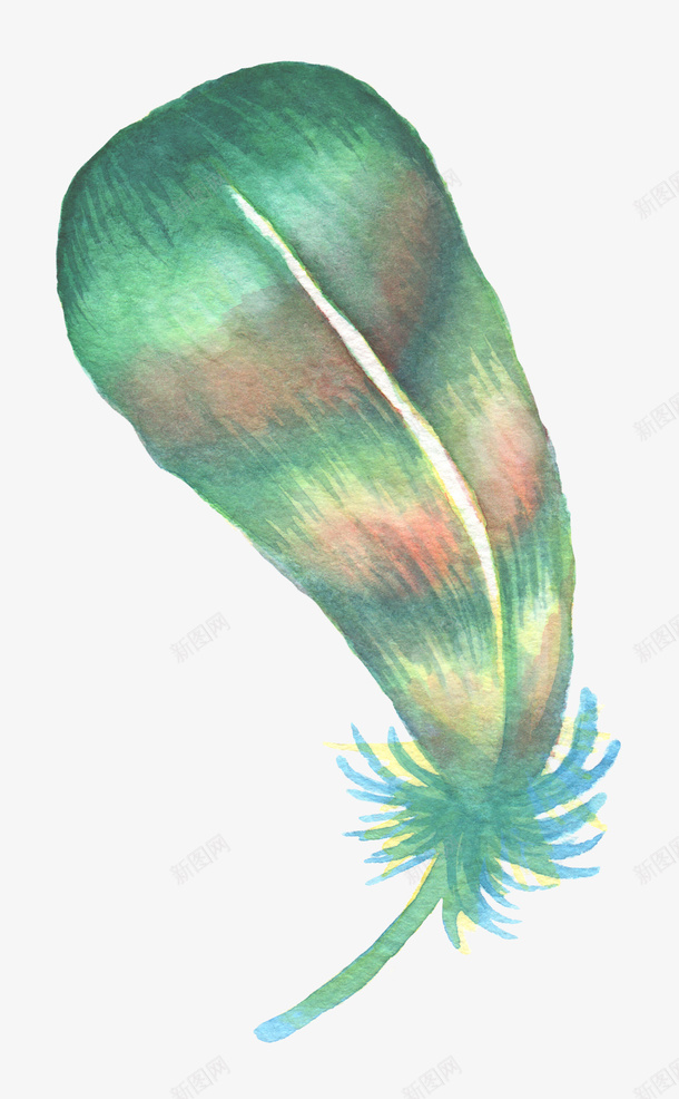 绿色羽毛png免抠素材_88icon https://88icon.com 动物羽毛 彩色羽毛 水彩羽毛 绿色