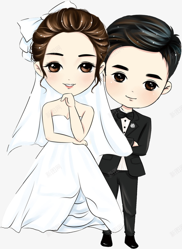 卡通手绘可爱新郎新娘png免抠素材_88icon https://88icon.com 出嫁 卡通 可爱 手绘 新娘 新郎