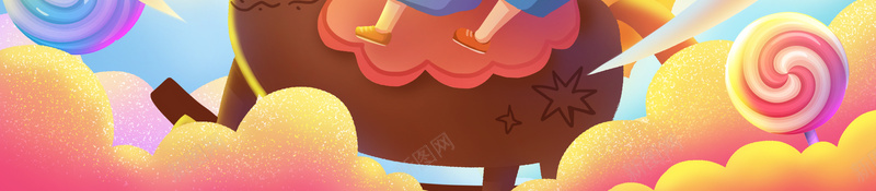手绘儿童节骑木马背景图psd设计背景_88icon https://88icon.com 儿童节 卡通人物 手绘人物 旗帜 木马 气球 糖果 骑木马