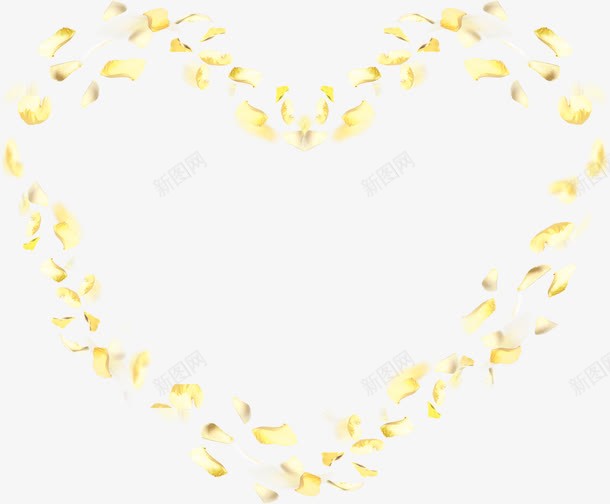 黄色花瓣爱心效果png免抠素材_88icon https://88icon.com 效果 爱心 花瓣 黄色