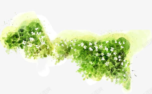 绿色手绘艺术花朵植物png免抠素材_88icon https://88icon.com 植物 绿色 艺术 花朵