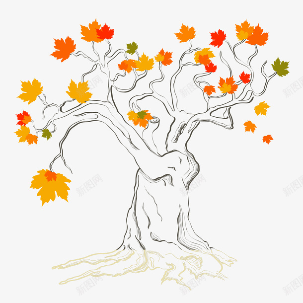 手绘树木花纹png免抠素材_88icon https://88icon.com 手绘画 树木 树枝