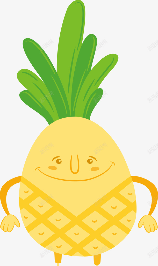 卡通菠萝水果矢量图ai免抠素材_88icon https://88icon.com 健康 卡通 水果 水果设计 菠萝 菠萝水果 矢量图