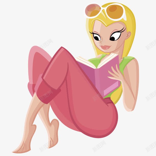 坐在地上看书的美女矢量图ai免抠素材_88icon https://88icon.com 地上 看书 美女 矢量图