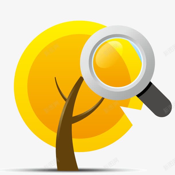 模型放大镜png免抠素材_88icon https://88icon.com 小树 树木 植物 研究 观察