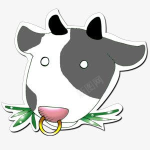 卡通牛png免抠素材_88icon https://88icon.com 动物 卡通 可爱 吃草 牛 牛吃草