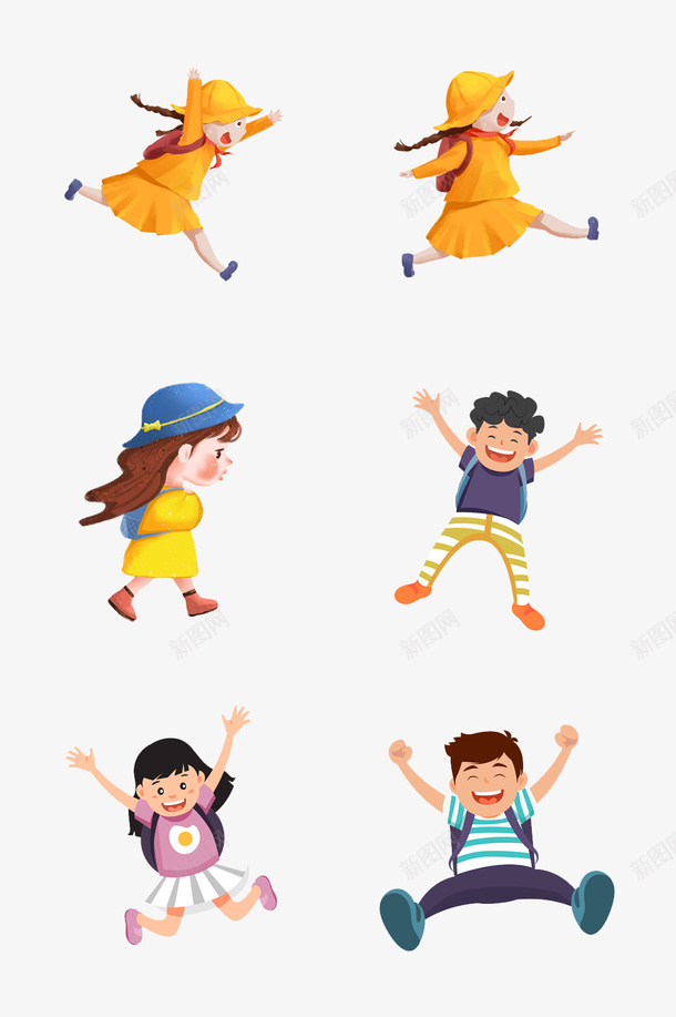 放学过六一的小孩子psd免抠素材_88icon https://88icon.com 上学 六一 小孩子 开心 放学