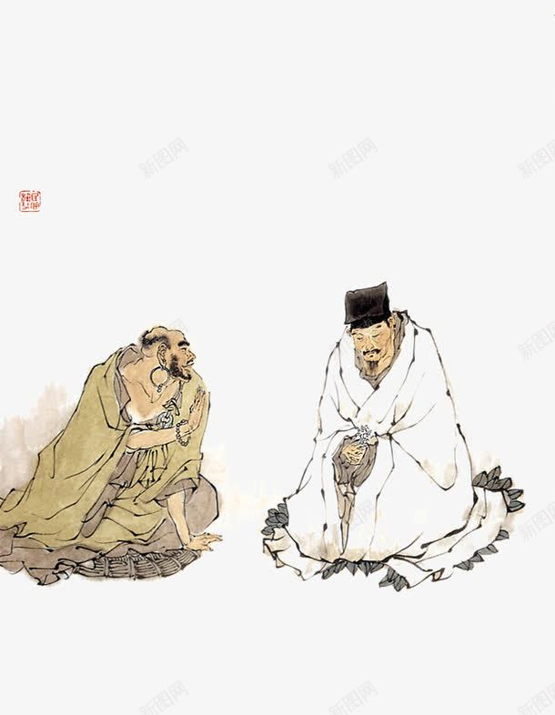 写意人物画png免抠素材_88icon https://88icon.com 中国人物画 人物肖像写意 传统国画人物 古代人物画 道教人物画