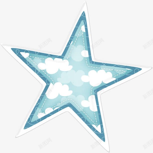 云朵五角星png免抠素材_88icon https://88icon.com 云朵 五角形 卡通 手绘 白色