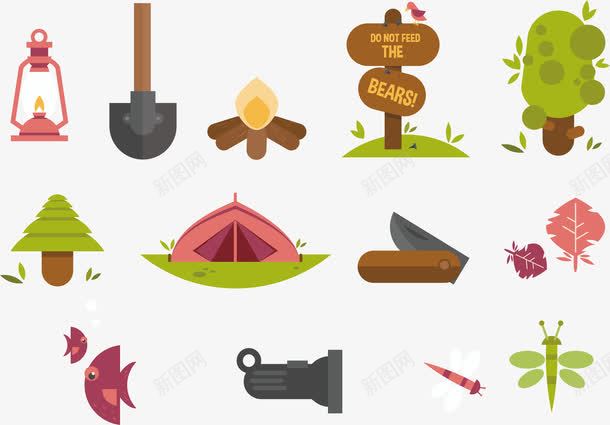 工具png免抠素材_88icon https://88icon.com 卡通 工具 帐篷 手提 手绘 水彩 煤油灯 绿色 蜻蜓 野外 野营 鱼儿