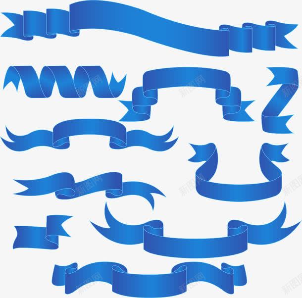 时尚花纹丝带png免抠素材_88icon https://88icon.com 彩带 纹丝带 蓝色