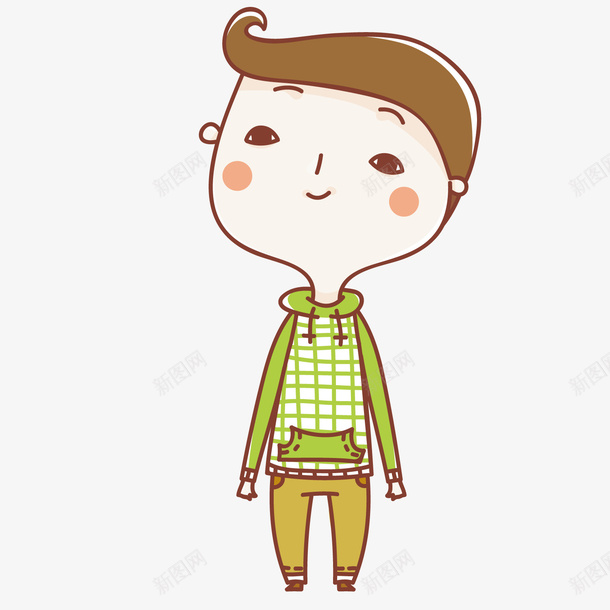 发呆的男孩矢量图ai免抠素材_88icon https://88icon.com 卡通 发呆 男孩 矢量图