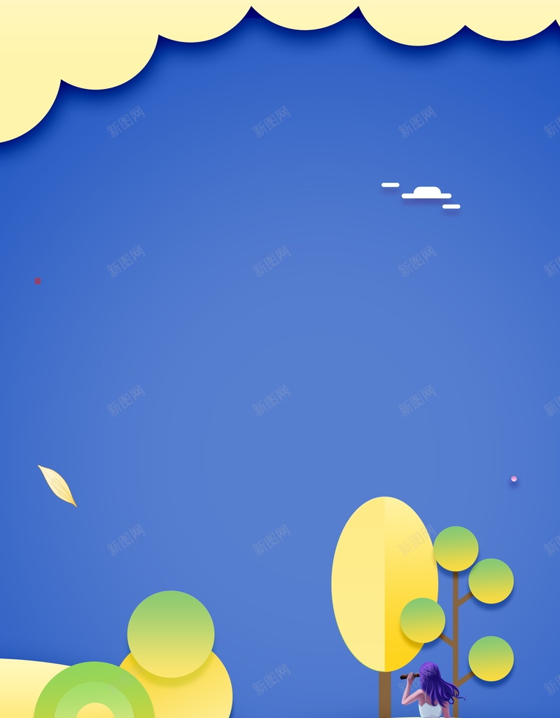 纸片风秋游美女拍照秋季背景jpg设计背景_88icon https://88icon.com 拍照 秋季背景 秋游 纸片风 美女