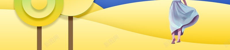 纸片风秋游美女拍照秋季背景jpg设计背景_88icon https://88icon.com 拍照 秋季背景 秋游 纸片风 美女
