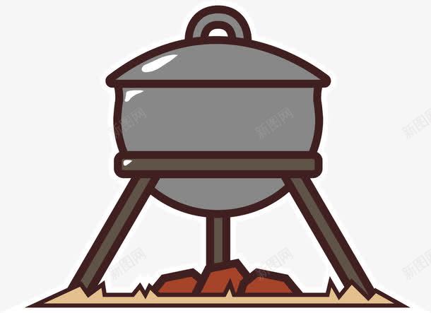 手绘野外露营工具png免抠素材_88icon https://88icon.com 手绘画 煮饭 装饰图 装饰画 锅 露营工具