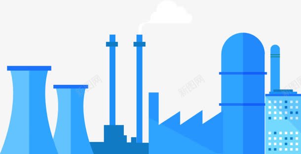 蓝色卡通建筑png免抠素材_88icon https://88icon.com 卡通 建筑 蓝色