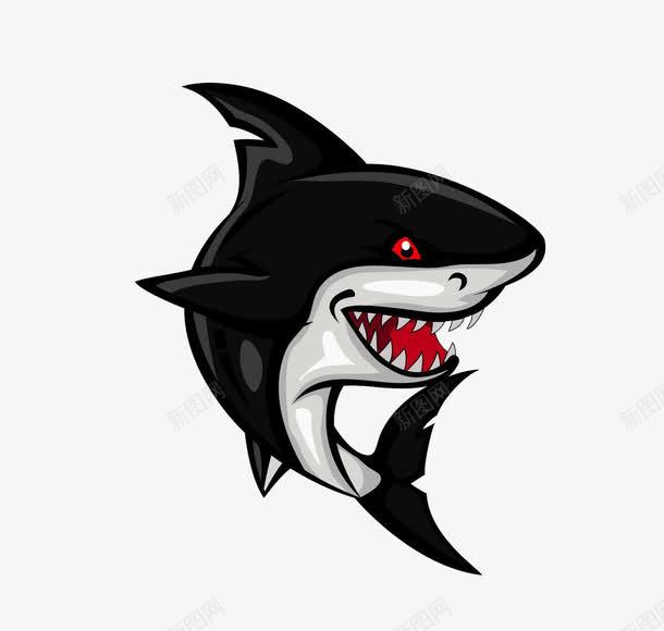 卡通鲨鱼png免抠素材_88icon https://88icon.com 卡通 鲨鱼 黑色