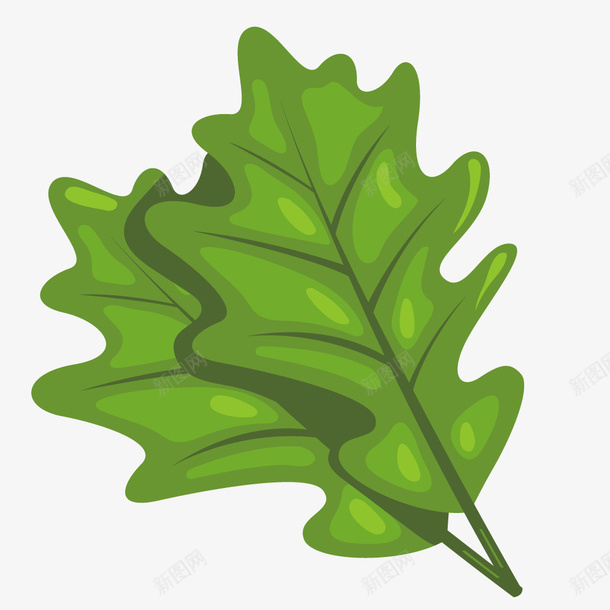 绿色长形叶子矢量图ai免抠素材_88icon https://88icon.com 扁平化 绿色 长形叶子 矢量图