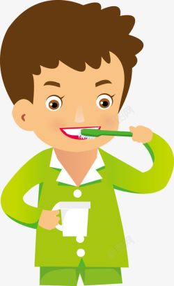 刷牙的男孩png图片下载 刷牙的男孩素材
